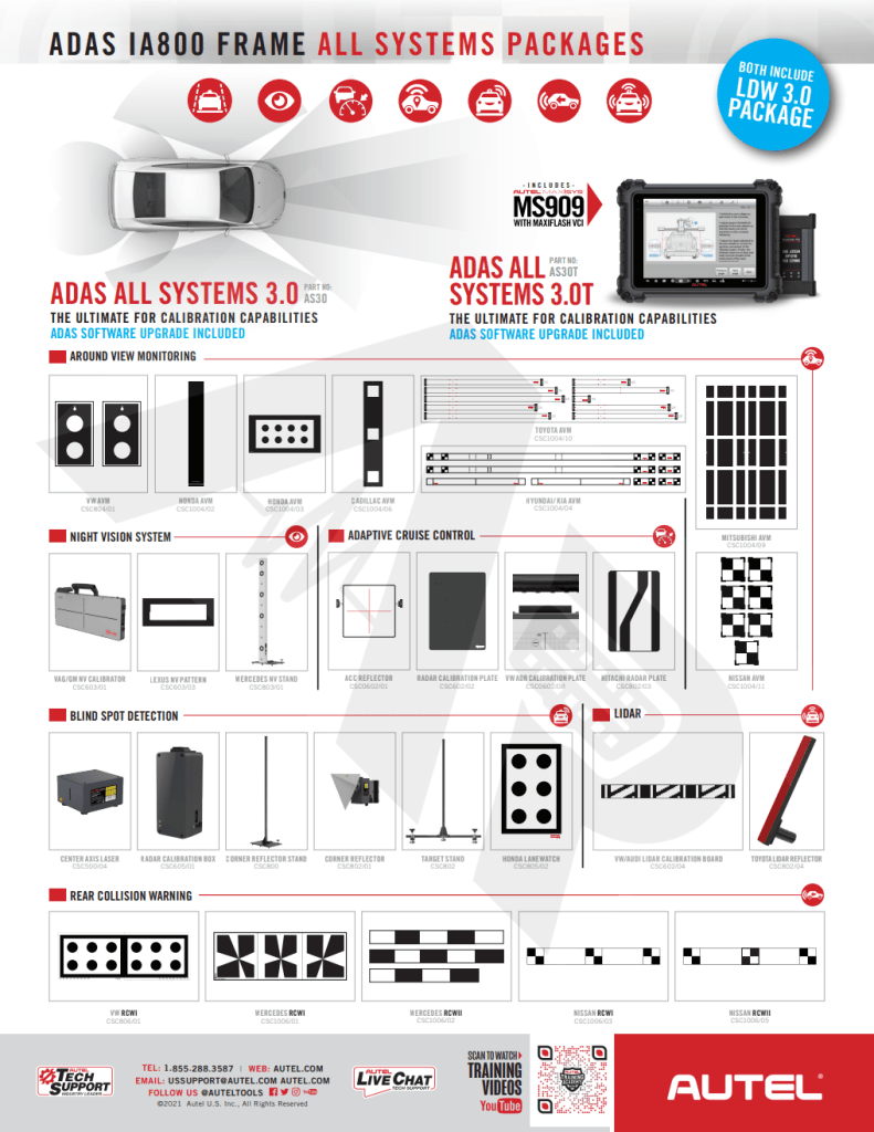 Autel Adas - Ia800 Calibration Frame All Systems 3.0 Package With Maxisys Ms909