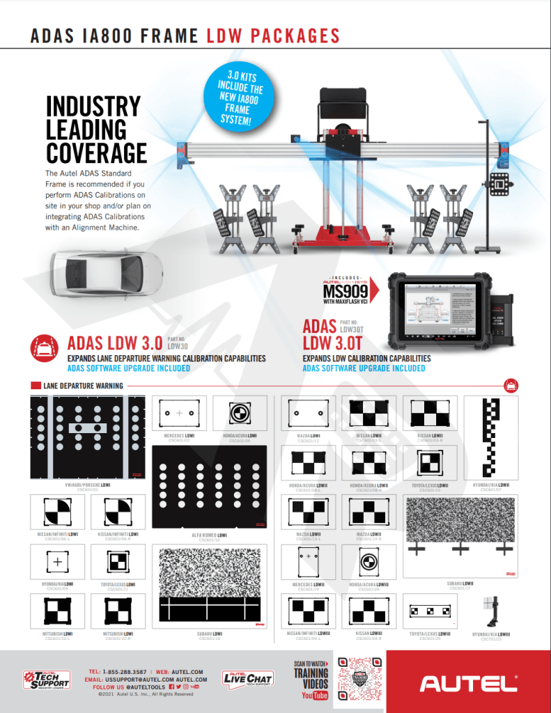 Autel Adas - Ia800 Calibration Frame Lane Departure Warning 3.0 Package