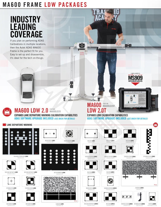 Autel Adas - Ma600 Portable Frame Ldw2.0T Mobile Lane Departure Warning All Systems With Ms909