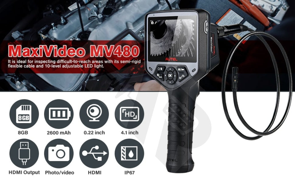 Autel Mv480 Dual-Camera Digital Videoscope Endoscope Inspection Camera Video